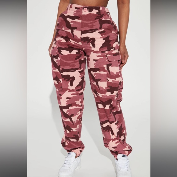 Pink Cargo Camo Pants - Picture 2 of 3